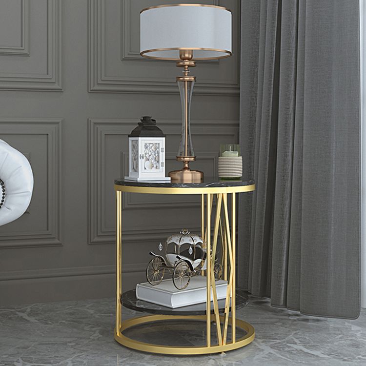 Industrial Nightstand Lower Shelf Accent Table Nightstand for Bedroom