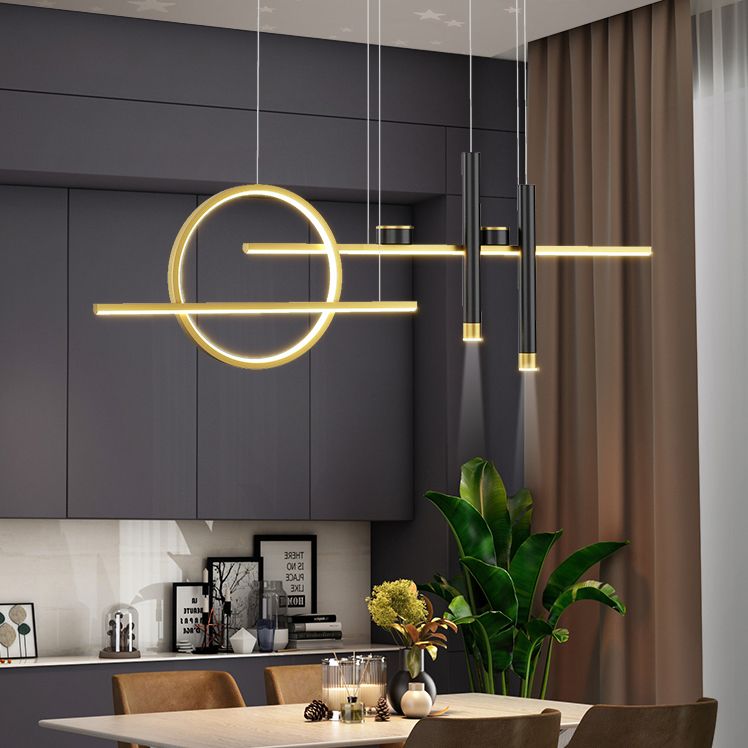 Pendants géométriques contemporains Metal 7 luminaires légers légers