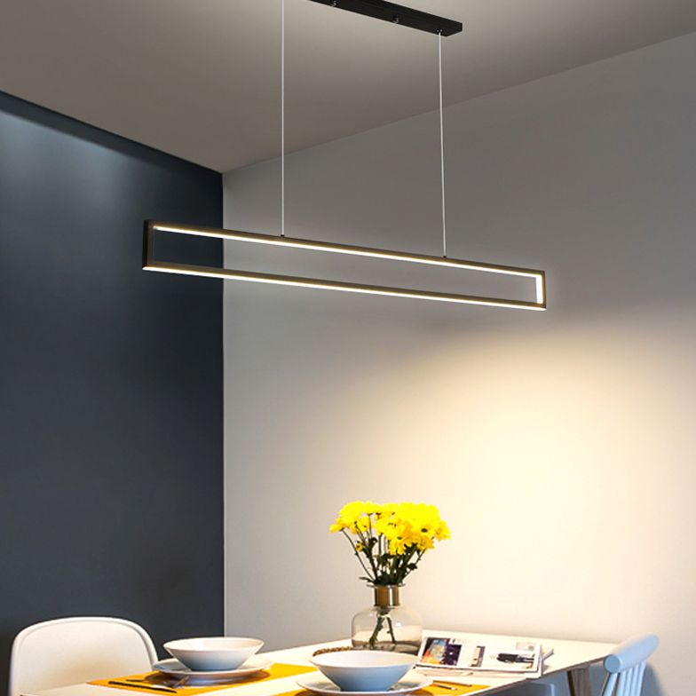 39.3 pulgadas de longitud Rectangular LED Light Light Acrylic Acrylic Simplicity Style Lámpara suspendida para sala de estar