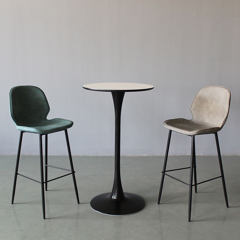 Industrial Style Bar-stool PU Leather Counter Bar Stool with Metal Legs for Kitchen