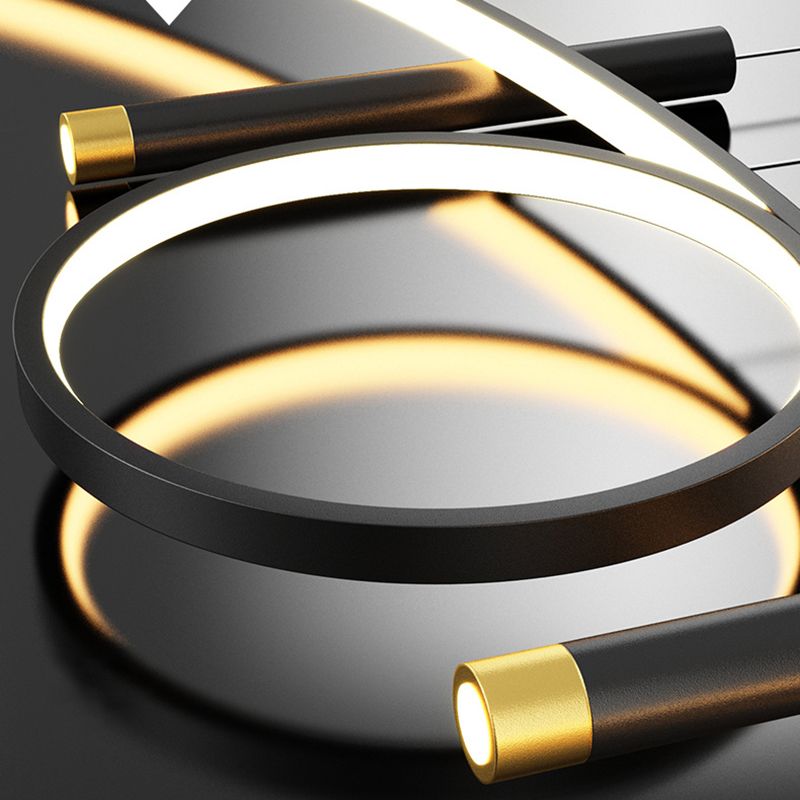 Acryl lineair LED -eilandlicht in modern beknopte stijl smeedijzeren hanglamp voor eetkamer