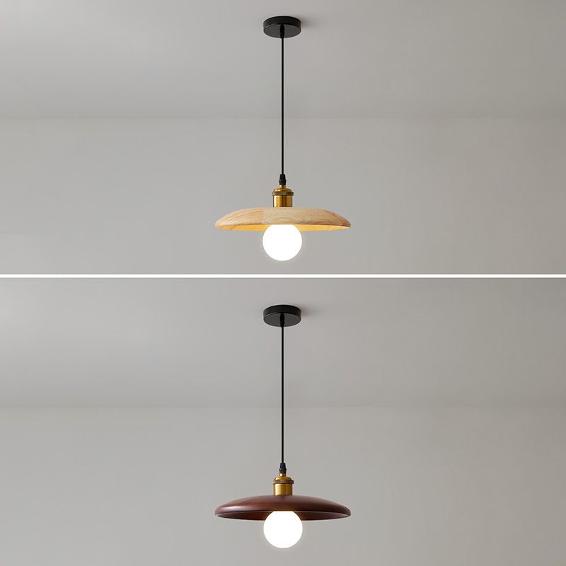 Pfanne hängende Leuchte moderne 1-Licht-Suspension Anhänger Licht mit Holz
