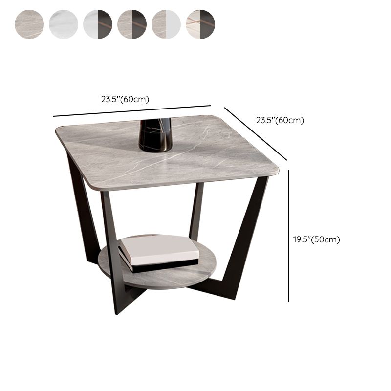 Slate Cross Legs Corner Table Modern Square Sofa Side End Table
