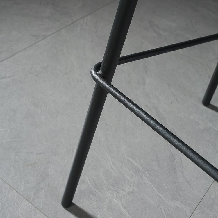Industrial Matte Finish Leather Barstool Living Room Low Back Stool