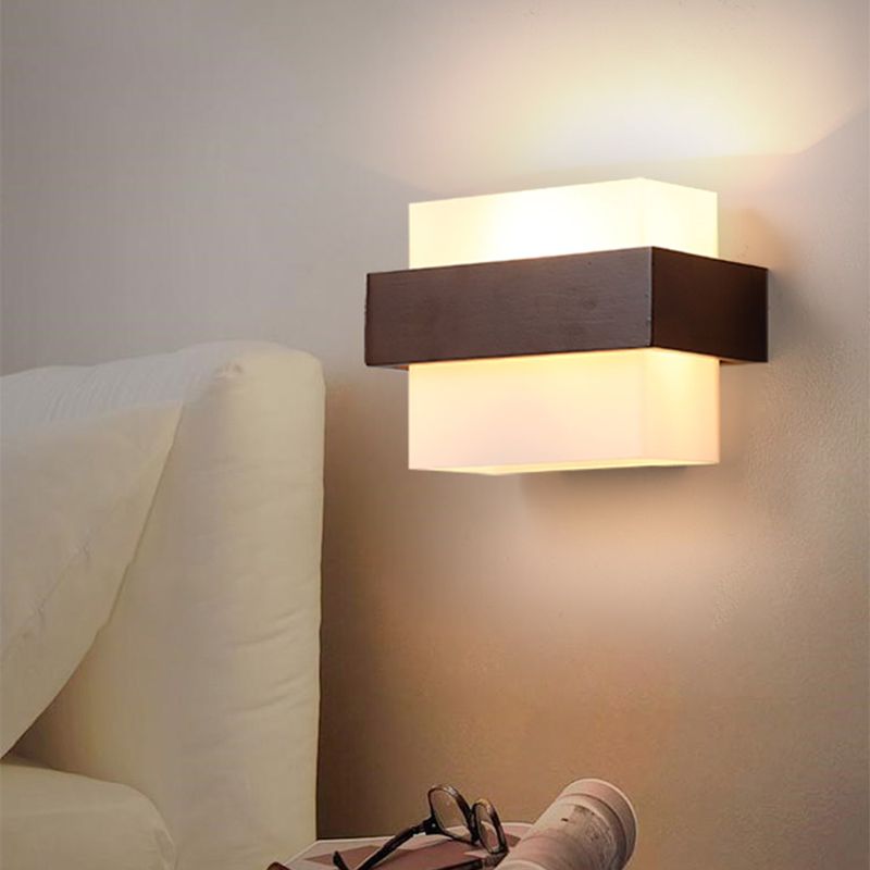 Lumières murales en bois de style moderne Lumières murales créatives pour le salon de la chambre à coucher de l'hôtel