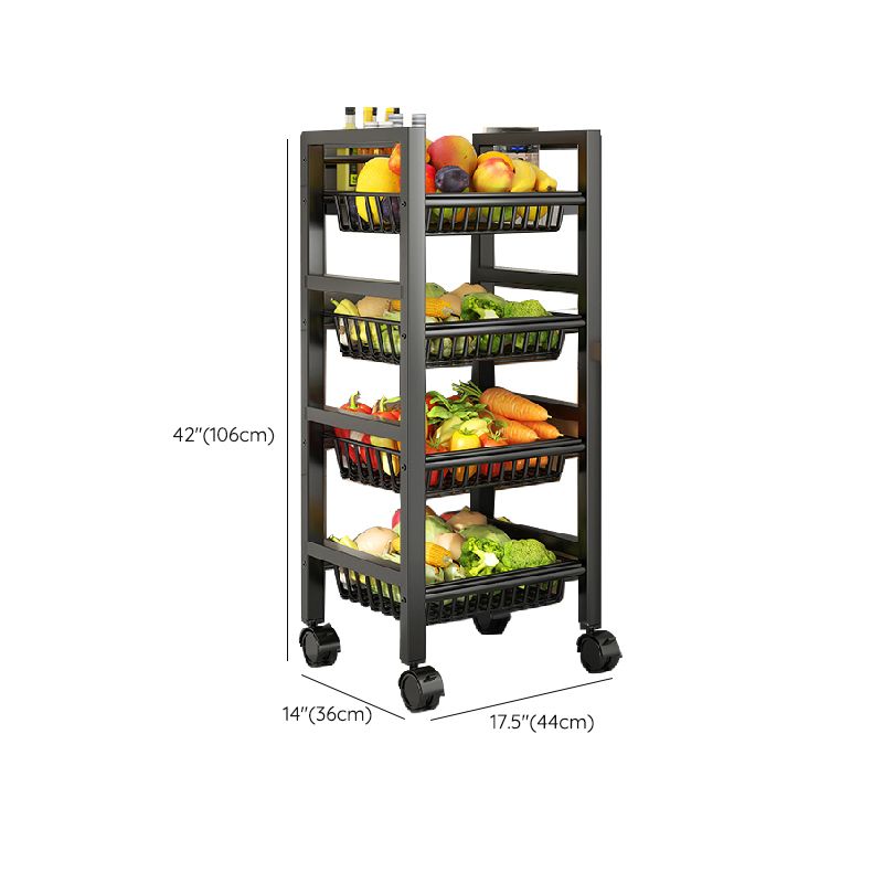 Metal Modern Prep Table Open Storage Home Dining with Basket Prep Table