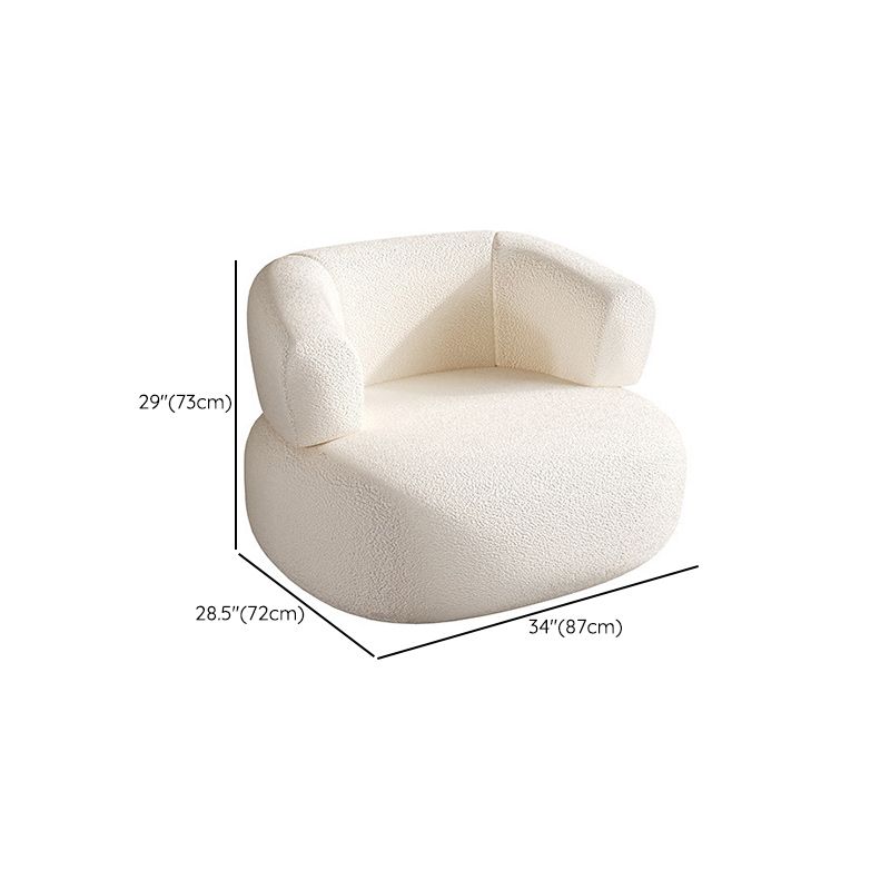 White Contemporary Tight Back Sofa Fabric Sloped Arm Curved Sofa