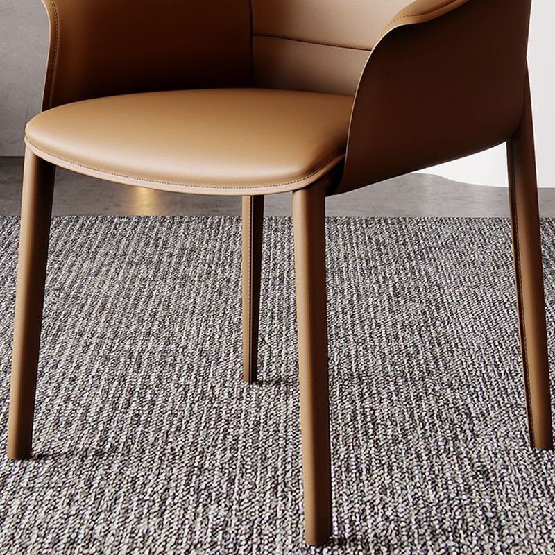 Faux Leather Arm Dining Chairs Contemporary Home Dining Side Chair