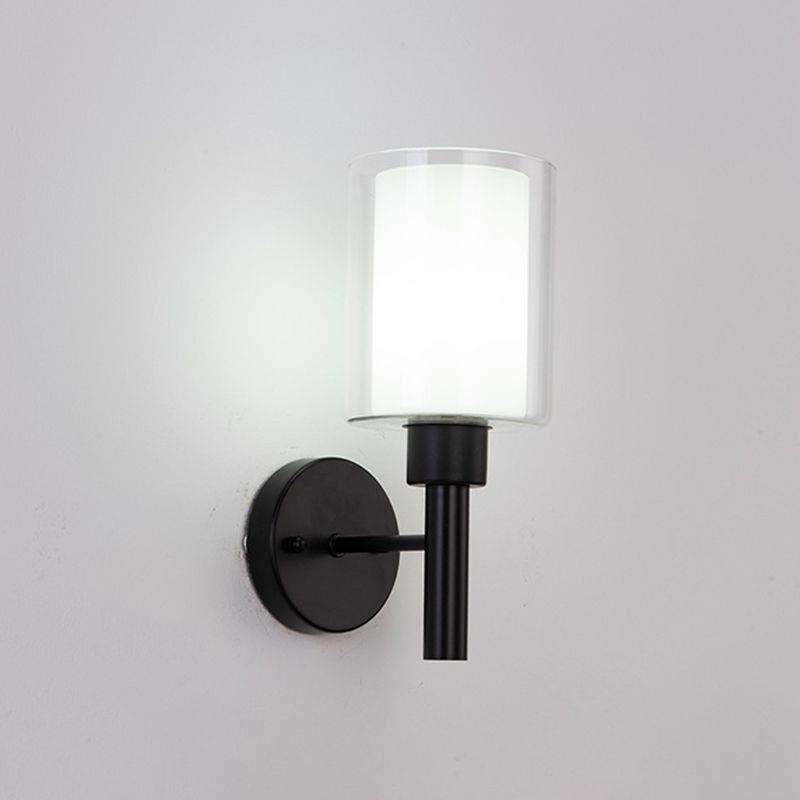 Lámpara de pared de pared de pared de cilindro de estilo moderno 1 lámpara de pared ligera montada en la pared