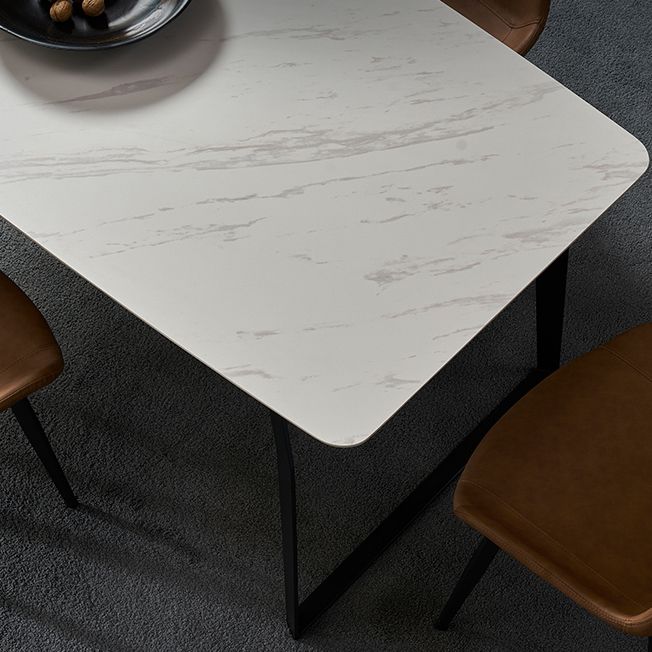 Modern 1/4/5/6/7 Pieces Furniture White Rectangle Sintered Stone Dining Room Set