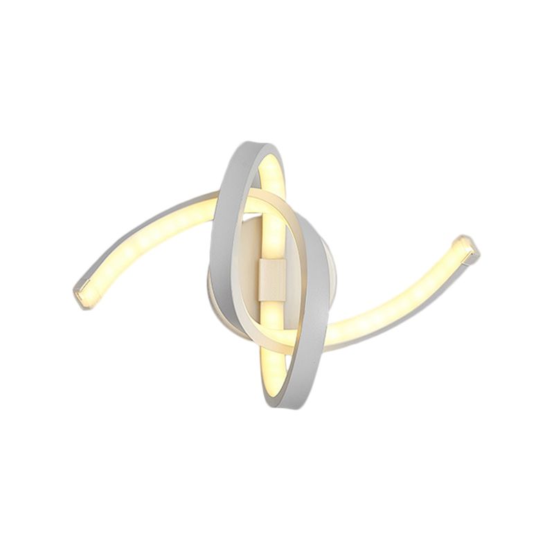 Knotted Linear Wall Mounted Light Modernist Metallic LED White Wall Sconce Lighting