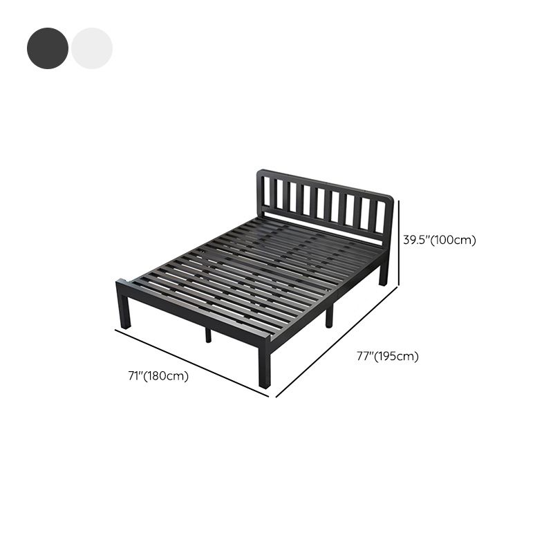 Contemporary Metal Bed Frame Solid Color Slat Bed with Custom Gold Legs