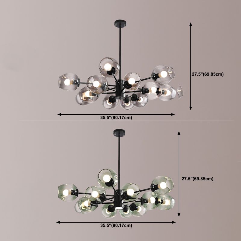 Contemporary Spherical Shade Pendant Chandeliers Glass Hanging Chandeliers