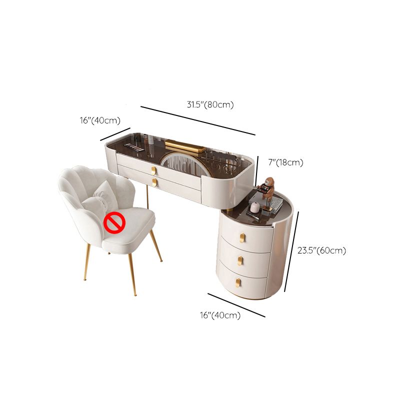 Lighted Mirror Makeup Vanity Desk Storage Box Makeup Vanity Set with Drawer