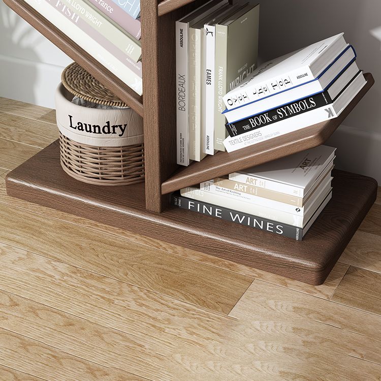 11.81" W Scandinavian Shelf Bookcase Antique Finish Bookshelf with Shelves