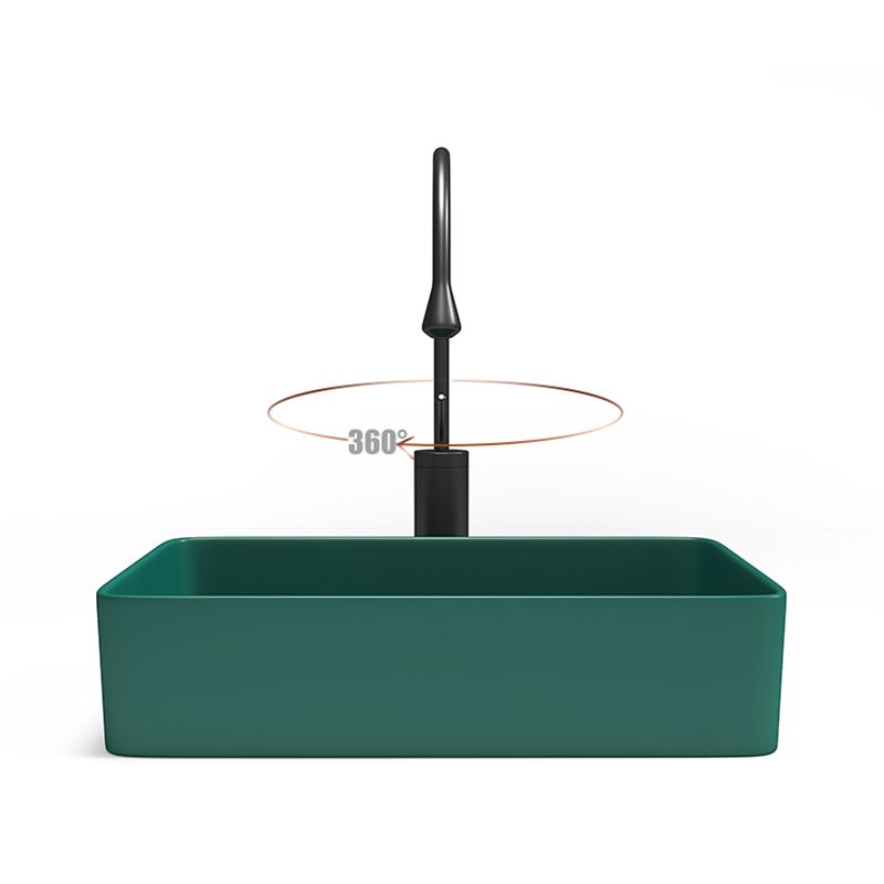 Contemporary Bathroom Sink Porcelain Rectangular Vessel Bathroom Sink
