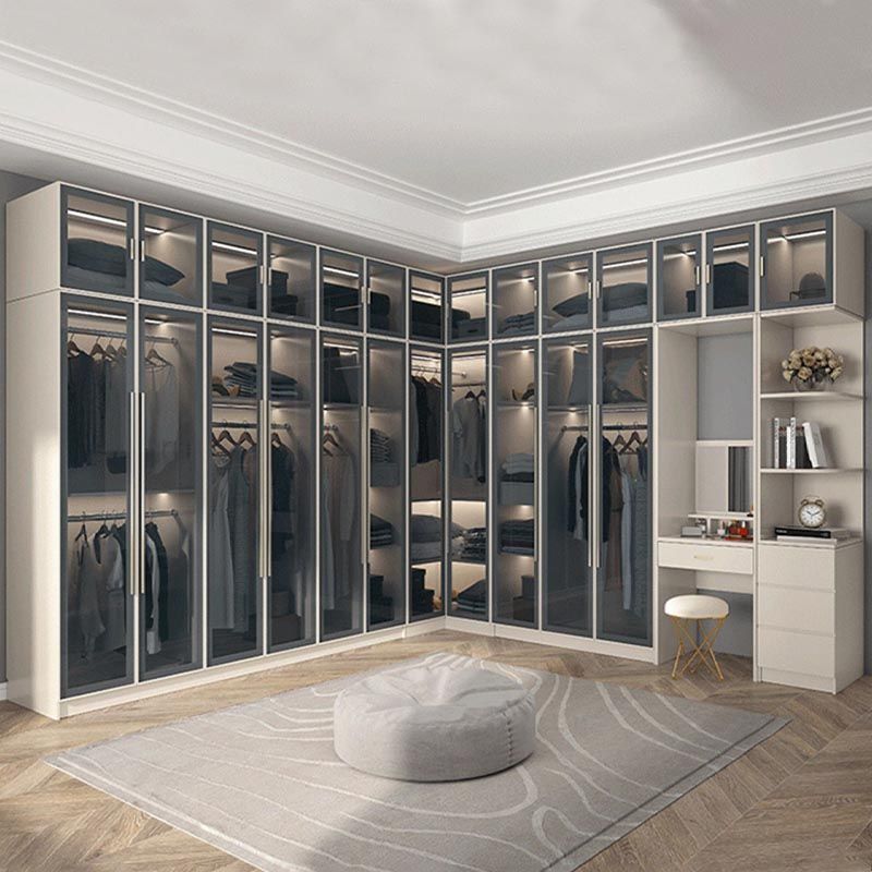 Contemporary Style Wardrobe White Colour Wood Wardrobe Closet for Home