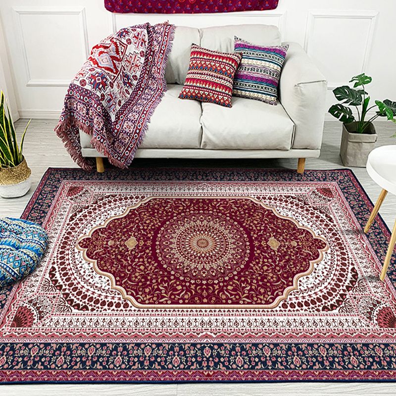 Tappeto di stampa damask marocchina multicolore in polipropilene tappeto resistente alle macchie resistenti a tappeto anti-slip per arredamento per la casa