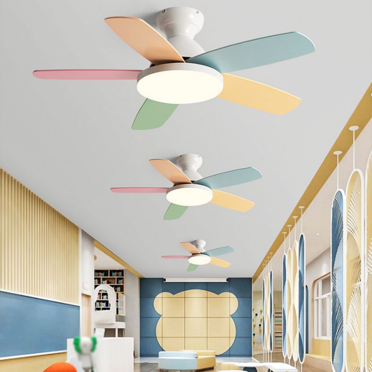 Éventail de ventilateur coloré à 5 lames