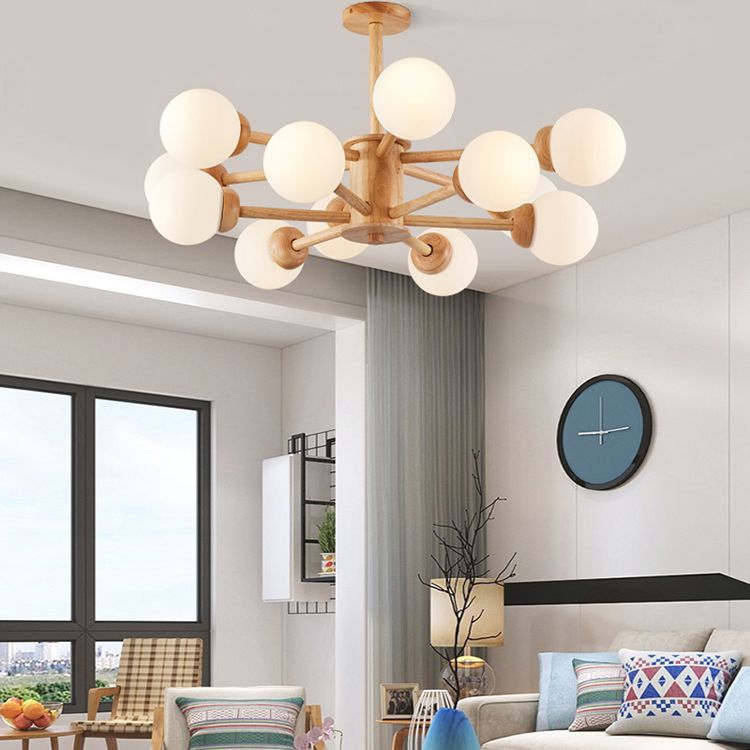 Lámparas de lámpara de lámpara de globo modernas lámparas colgantes colgantes de múltiples cabezas con sombra de vidrio