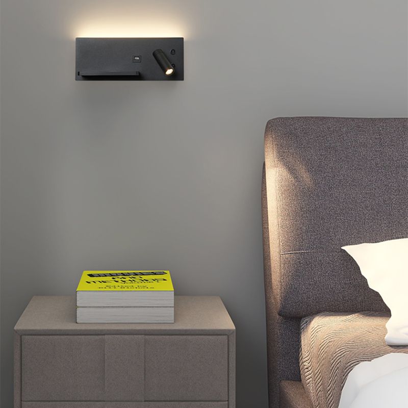 Zeitgenössische Leselampe Einfachheit Wandleuchte mit Metallschatten für Schlafzimmer