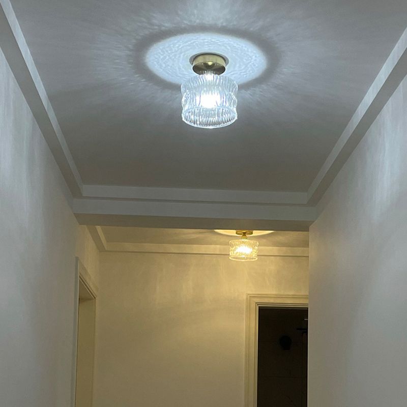 Nordic Style Ceiling Light Transparent Glass Shade Ceiling Lamp for Living Room