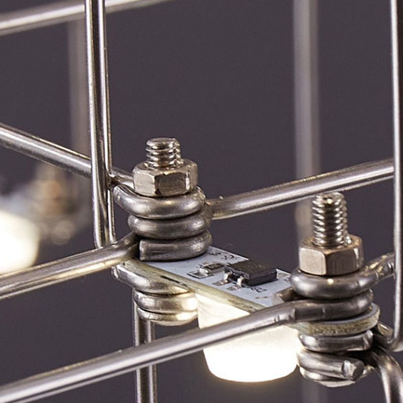 Edelstahl -Quaderinsel Island Beleuchtung moderner LED -LED Hängende Licht für Esszimmer