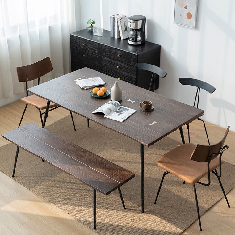 Table à manger en bois massif en chêne