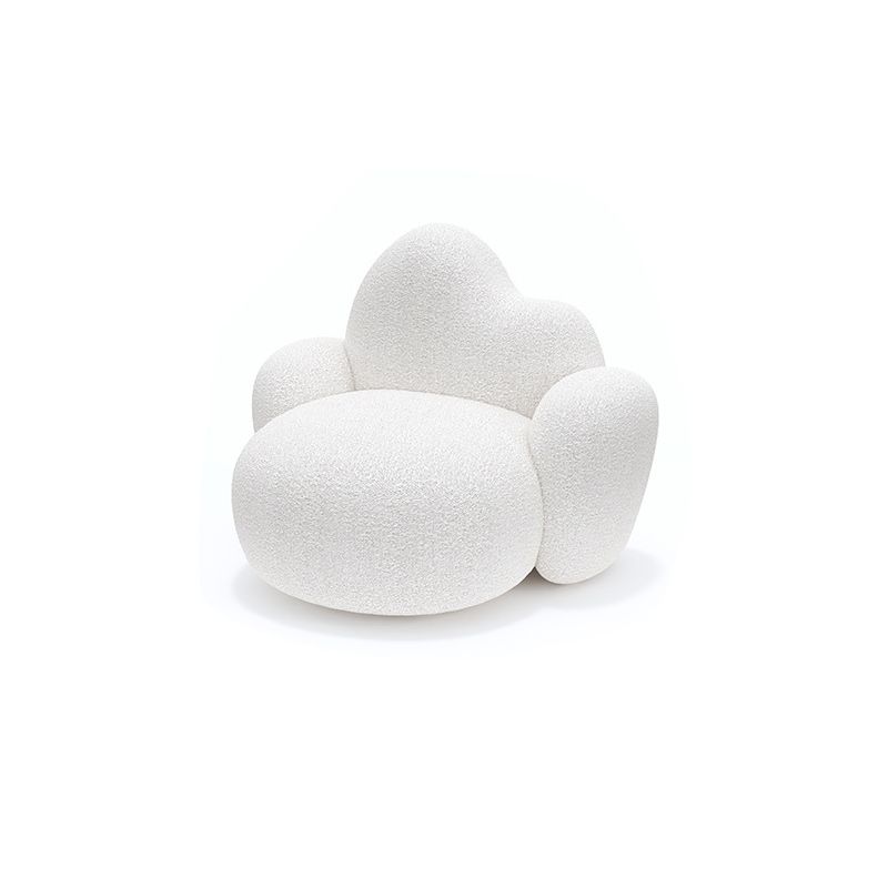 Contemporary White Wool Sofa with Tight Back for Living Room