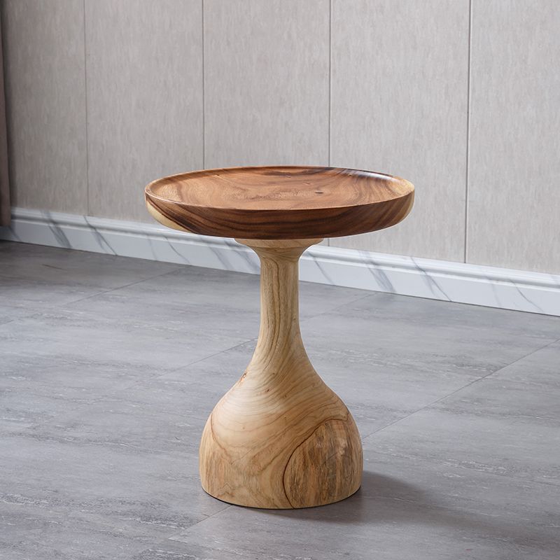Pedestal Coffee Table Solid Wood Tray Top Coffee Cocktail Table