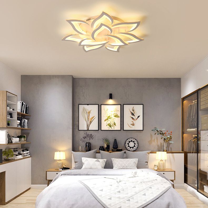 Radial Acrylic Semi Flush Mount Ceiling Light Semi Flush Modern Multi-head Bedroom Semi Flush