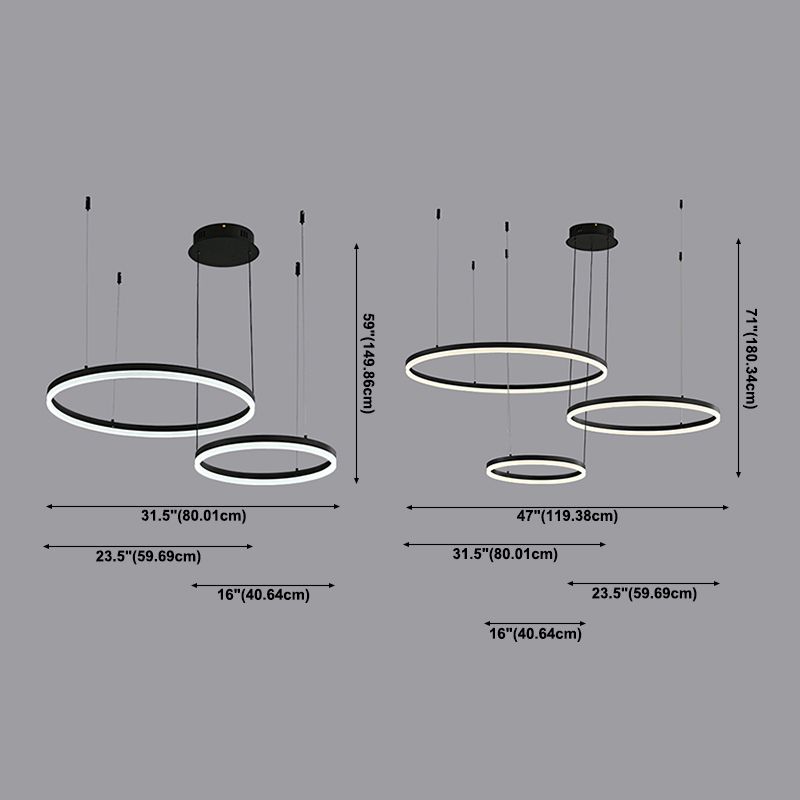 Lampadante a pendente di lusso di lusso a luce contemporanea lampadario circolare leggera per soggiorno