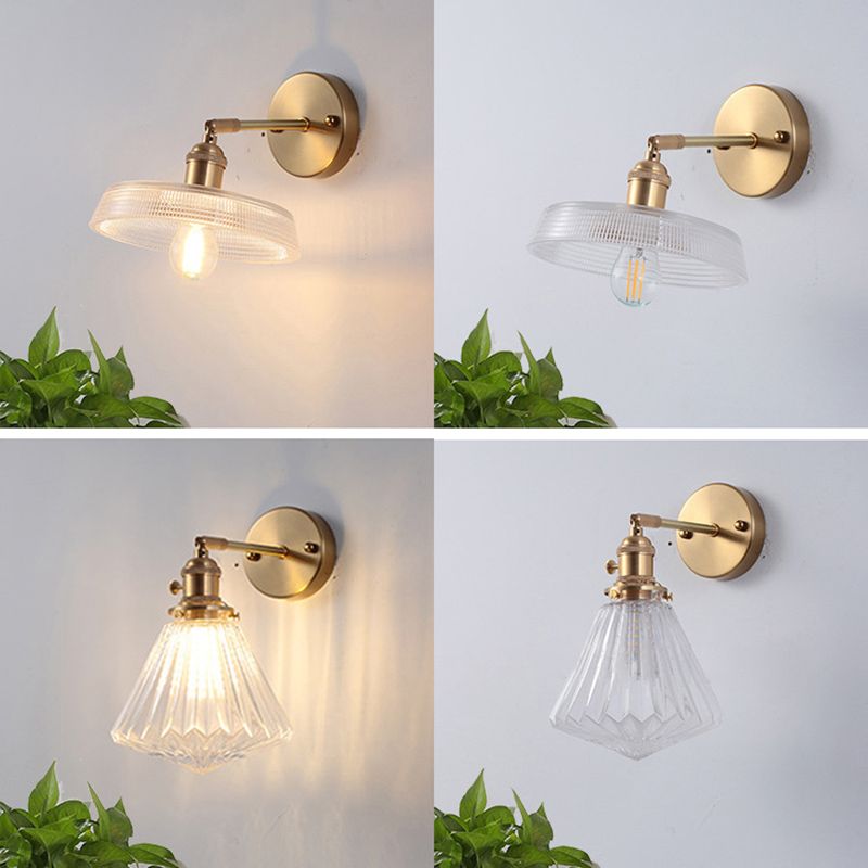 1-Licht geometrische Wandleuchten moderne einfache Style-Glas-Wandbeleuchtung in Gold