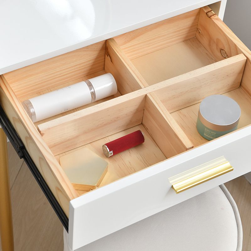 Wooden Vanity Set with 1 Drawer Luxurious Make-up Vanity in White/Grey