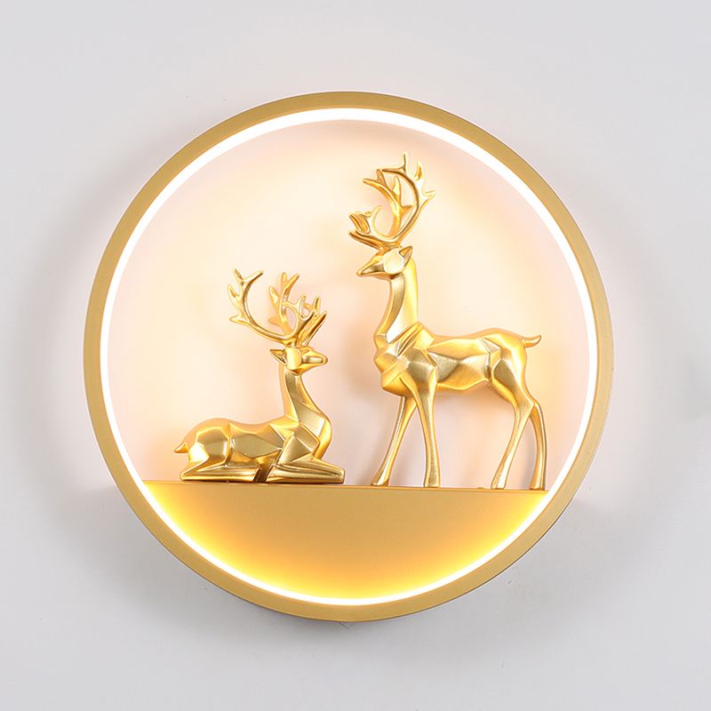 Illuminazione a parete in metallo contemporanea 1 cerchio di luce per la camera da letto