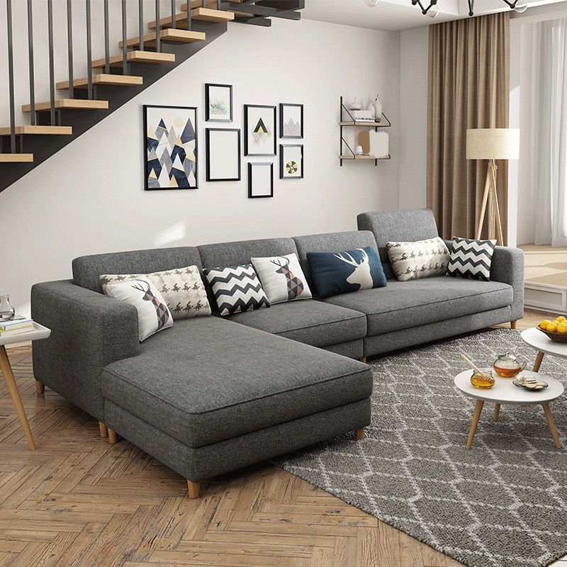 Removable Cushions,Adjustable Sectional Sofa, 67" Linen Sectional sofa