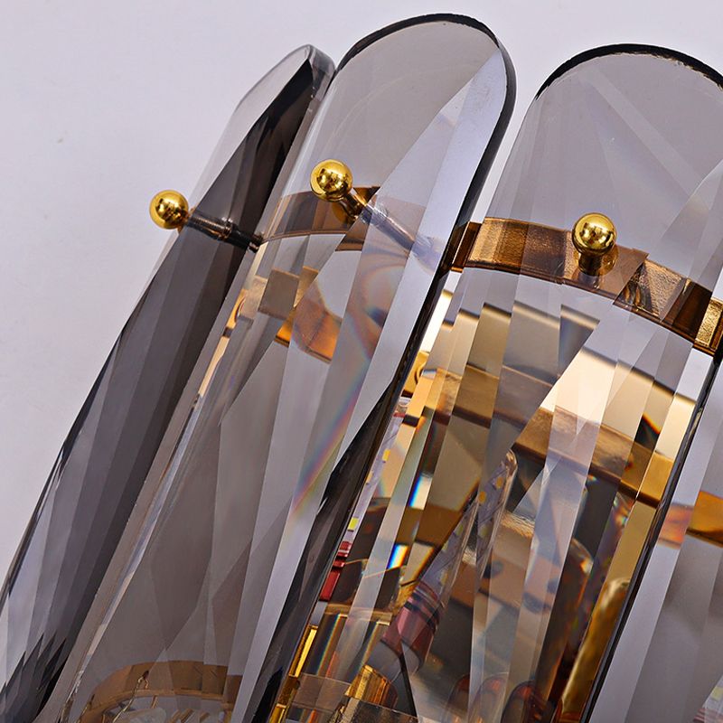 Modern Style Tiered Shape Wall Light Crystal 3 Light Sconces for Bedroom