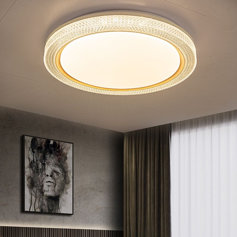 Plafonnier LED en cristal Simple et moderne, montage encastré en forme de géométrie en fer pour chambre à coucher