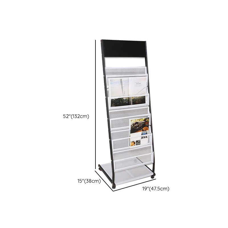 Contemporary Vertical Metal Bookshelf Closed Back Bookcase with Shelves