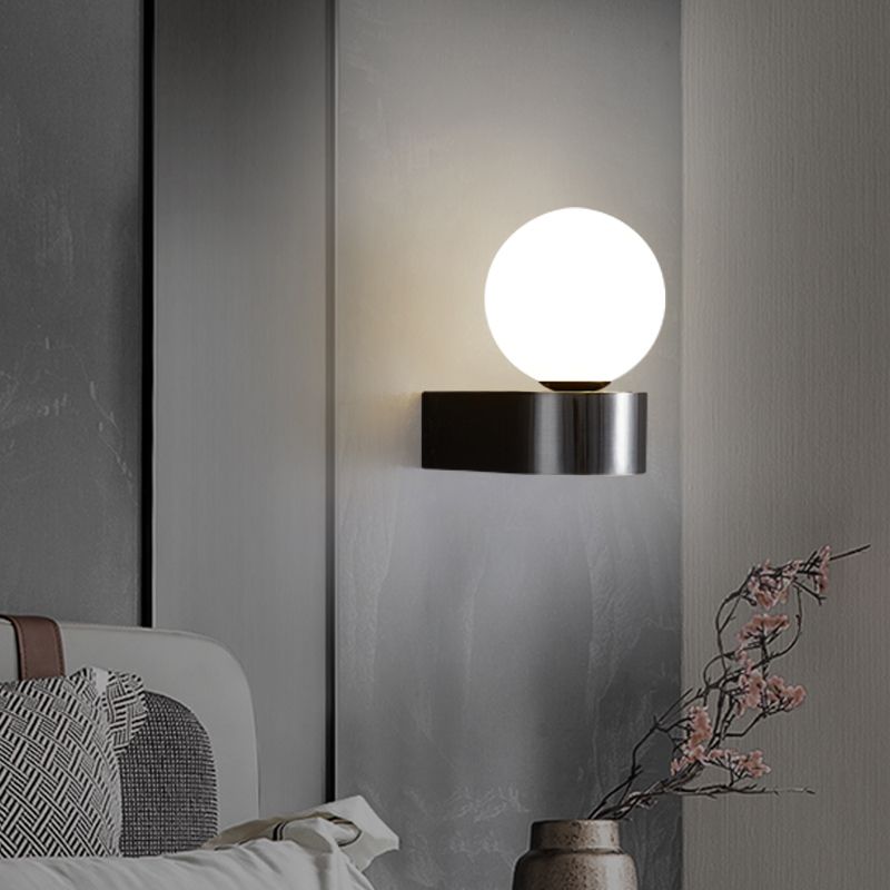 Modern Wall Lamp Minimalist Wall Vanity Lights with Glass Shade for Washroom