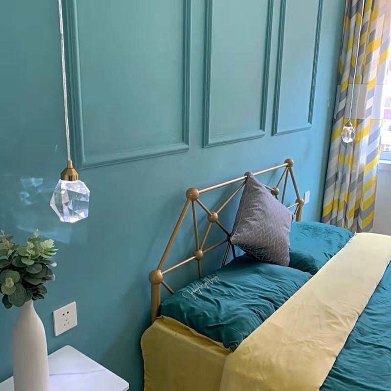 Modern Stone Hanging Ceiling Light Crystal LED Bedroom Suspension Lighting in Gold