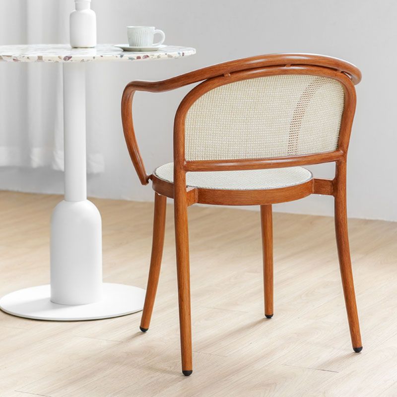 Scandinavian Arm Open Back Chairs for Home Wood Dining Chairs