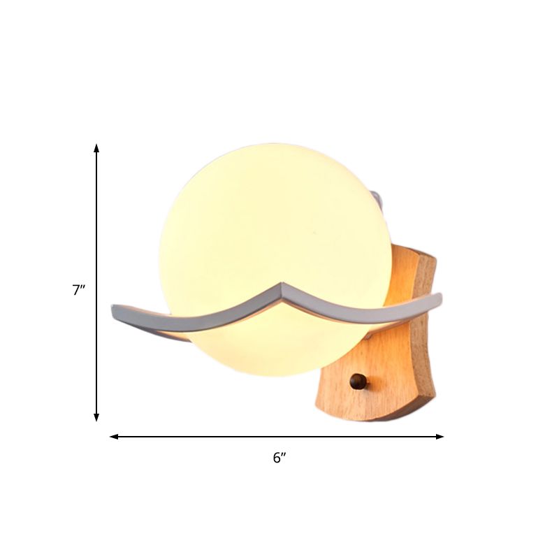 Madera One Light Splock Light Nordic White Glass Globe Lighting Lighting para sala de estar