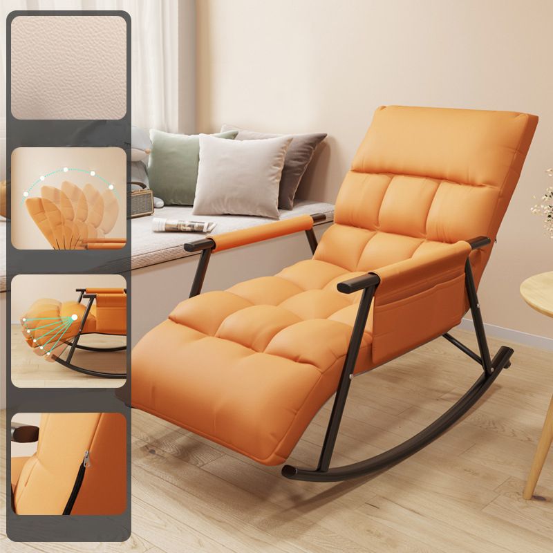 Modern Cushions Rocker Chair Metal Frame Spindle Rocker Chair for Living Room