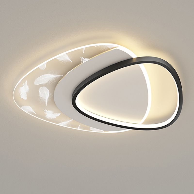 2 Light Triangular Ceiling Lamp Modern Style Metal Ceiling Lighting for Living Room