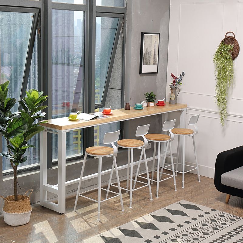 Modern Light Wood Finish 1/4/5 Pcs Bar Set with Footrest for Dining Room