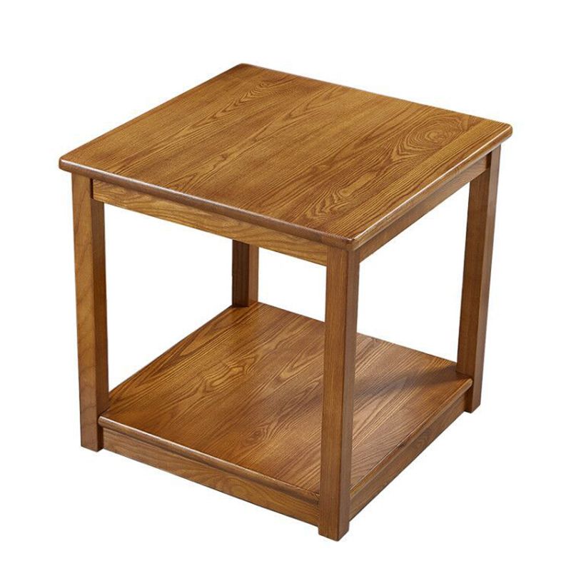 Farmhouse Square Wood End Table Brown/Walunt Sofa Side Table with Storage