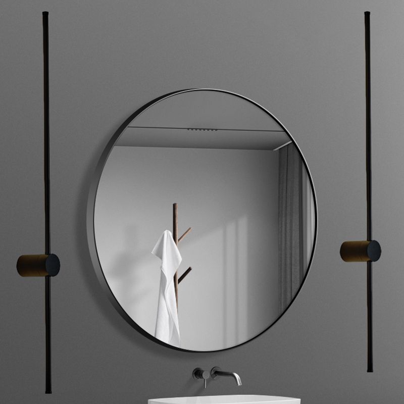 Modern Metal Wall Sconce Linear Shape Vanity Lamp with Acrylic Shade in Black for Bathroom