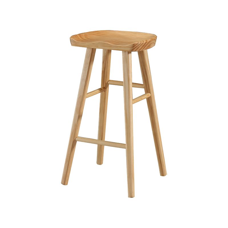 Modern Bristol Solid Wood Bar Stool Backless Footrest Barstool