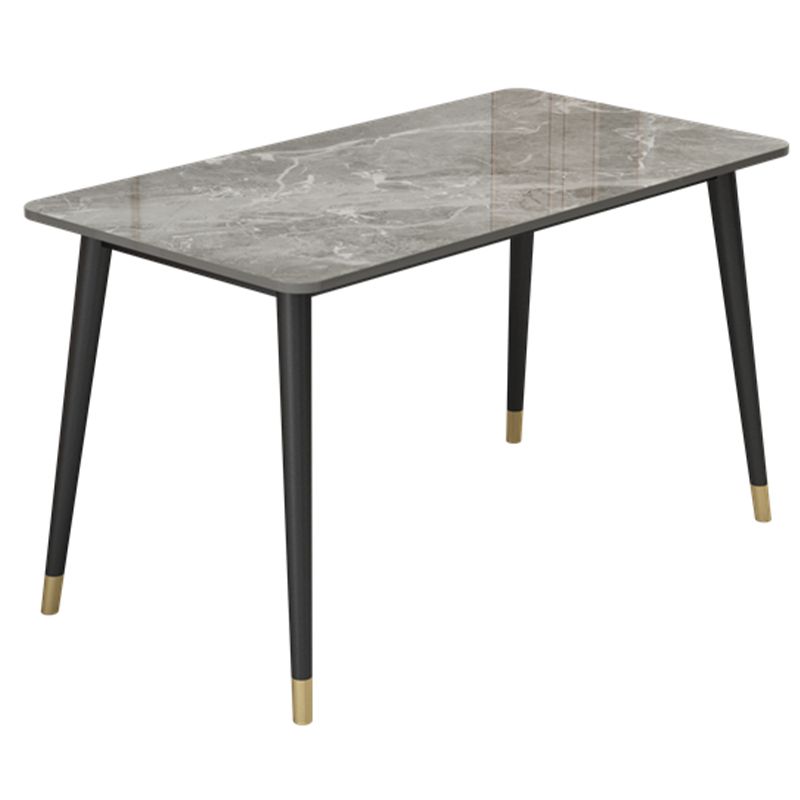 Slate and Metal Table Glam Style Rectangular Dining Table for Home Dining Room